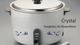  Presentation with measurement - Beautiful presentation theme featuring measuring cups - isolated rice cooker backdrop and a light gray colored foreground