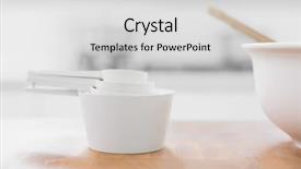  Presentation with baking utensils - Beautiful PPT theme featuring old wood planks background with ivy and copy space backdrop and a tawny brown colored foreground