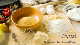  Presentation with baking - Slides with measuring cups spoon - baking background and a yellow colored foreground