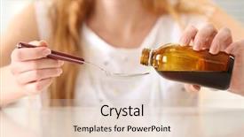  Presentation with herbs and cough - Theme featuring measuring cups spoon - cough syrup background and a lemonade colored foreground