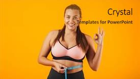  Presentation with joyful - Amazing slides having measuring her waist with meter backdrop and a gold colored foreground