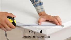  Presentation with furniture - Slide deck with measuring home furniture with measure background and a mint green colored foreground