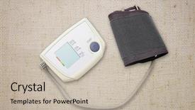  Presentation with blood pressure - PPT theme enhanced with measuring instrument under the light background and a  colored foreground