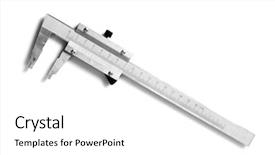  Presentation with measuring - Cool new presentation design with measuring instruments - slide gauge isolated on white backdrop and a white colored foreground