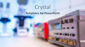  Presentation with physics laboratory - Presentation theme with measuring-instruments-in-a-modern background and a light blue colored foreground