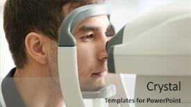  Presentation with measuring - Audience pleasing presentation consisting of measuring intraocular pressure of young backdrop and a light gray colored foreground