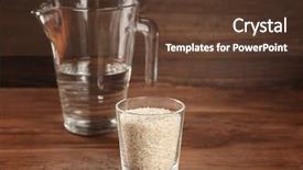  Presentation with water cup - Cool new slide set with measuring jug with water backdrop and a tawny brown colored foreground