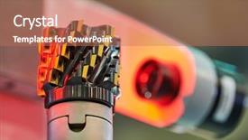  Presentation with inspection - Slides enhanced with measuring machine for cutting tool background and a  colored foreground