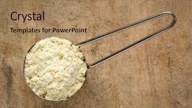  Presentation with whey protein - Audience pleasing slide deck consisting of measuring metal scoop of whey backdrop and a coral colored foreground