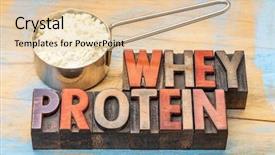  Presentation with whey protein - Presentation design consisting of measuring metal scoop of whey background and a lemonade colored foreground