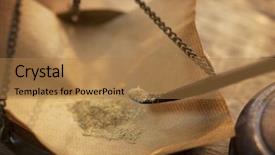  Presentation with ancient medicine - Amazing theme having measuring powder medicine or chemical backdrop and a coral colored foreground