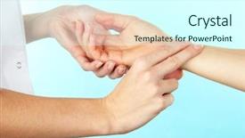  Presentation with pulse - Slide set featuring measuring pulse on light blue background and a  colored foreground