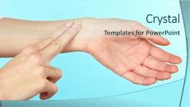  Presentation with pulse - Beautiful presentation theme featuring measuring pulse on light blue backdrop and a  colored foreground