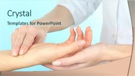  Presentation with light blue - PPT theme with measuring pulse on light blue background and a cool aqua colored foreground