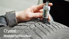  Presentation with rubber industry - Amazing slides having measuring rubber car wheel tyre backdrop and a gray colored foreground