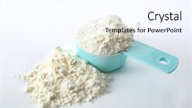  Presentation with protein - Presentation theme consisting of measuring scoop and protein powder background and a cool aqua colored foreground