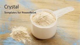  Presentation with measuring - PPT theme with african baobab fruit powder background and a lemonade colored foreground