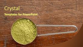  Presentation with organic tea - Slide set featuring measuring-scoop-of-organic-matcha background and a  colored foreground