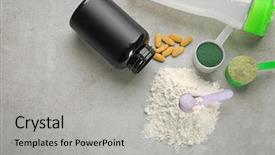  Presentation with measuring - Beautiful theme featuring measuring scoops with different powders backdrop and a light gray colored foreground