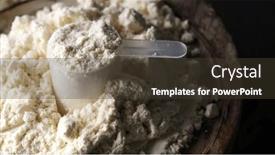  Presentation with whey protein - Slide set featuring measuring-spoon-filled-with-dry background and a tawny brown colored foreground