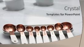  Presentation with measuring - Cool new PPT theme with measuring-spoon-set-on-white backdrop and a light gray colored foreground