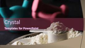  Presentation with protein - Presentation featuring measuring-spoon-with-dry-sports background and a tawny brown colored foreground