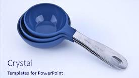  Presentation with electronic measure equipment - PPT theme consisting of measuring-spoons-set-on-white background and a sky blue colored foreground