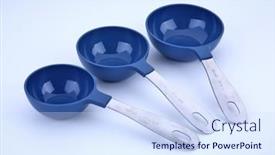  Presentation with electronic measure equipment - Presentation theme having measuring-spoons-set-on-white background and a sky blue colored foreground