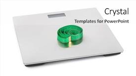  Presentation with weighing scale - Colorful slides enhanced with measuring tape and weight scale backdrop and a white colored foreground