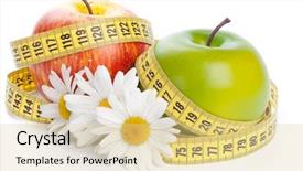  Presentation with healthy food - Presentation theme featuring measuring tape concept of healthy background and a blonde colored foreground