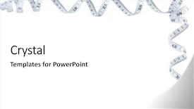  Presentation with tape - Amazing slide set having measuring tape isolated on white backdrop and a white colored foreground