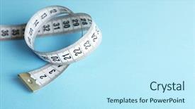  Presentation with tape - Colorful PPT theme enhanced with measuring tape on blue background backdrop and a cool aqua colored foreground