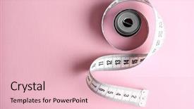  Presentation with tape - Presentation theme with measuring tape on pink background background and a lemonade colored foreground