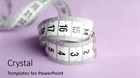  Presentation with measuring - Audience pleasing presentation theme consisting of measuring tape on purple background backdrop and a  colored foreground