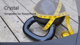  Presentation with close up wooden decking - PPT layouts consisting of measuring tape on wooden deck background and a  colored foreground