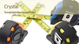  Presentation with barricade tape red and white - Presentation enhanced with measuring tapes criss crossing each background and a  colored foreground