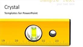  Presentation with measuring - PPT theme enhanced with measuring tools - building level isolated on white background and a white colored foreground