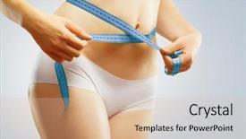  Presentation with body - Beautiful presentation theme featuring measuring waist - girl taking measurements of her backdrop and a lemonade colored foreground