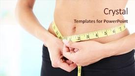  Presentation with measuring - Audience pleasing PPT theme consisting of measuring waist - slim girl with centimeter isolated backdrop and a lemonade colored foreground