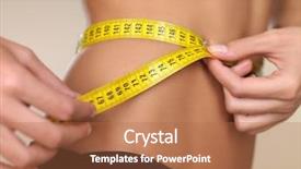  Presentation with woman nude body - Amazing theme having measuring waist - woman body part is being backdrop and a red colored foreground