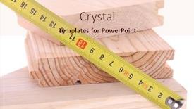  Presentation with yellow wood - Colorful slides enhanced with measuring wood with yellow tape isolated backdrop and a lemonade colored foreground