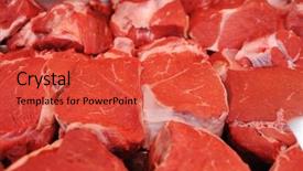  Presentation with butcher shop - Amazing slides having meat at a butcher backdrop and a red colored foreground