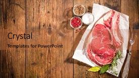  Presentation with beef - Beautiful PPT layouts featuring meat butcher - raw fresh beef rib eye backdrop and a  colored foreground