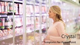  Presentation with grocery store - Colorful presentation theme enhanced with meat consumption - sale shopping pregnancy and people backdrop and a lemonade colored foreground
