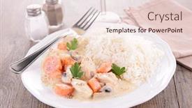  Presentation with meat - Audience pleasing slide set consisting of meat-cooked-with-vegetable backdrop and a lemonade colored foreground