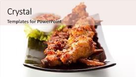  Presentation with chicken curry - Slides featuring meat dishes - fried chicken wing background and a  colored foreground
