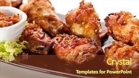  Presentation with chicken curry - Theme consisting of meat dishes - fried chicken wings background and a  colored foreground