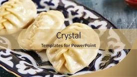  Presentation with asia traditional - Slide deck with meat dishes of central asia background and a yellow colored foreground