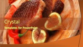  Presentation with cutlery - Beautiful theme featuring finance business budget credit financial backdrop and a coral colored foreground