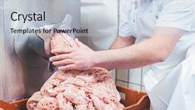  Presentation with butchery - PPT layouts having meat flowing out of grinder background and a lemonade colored foreground